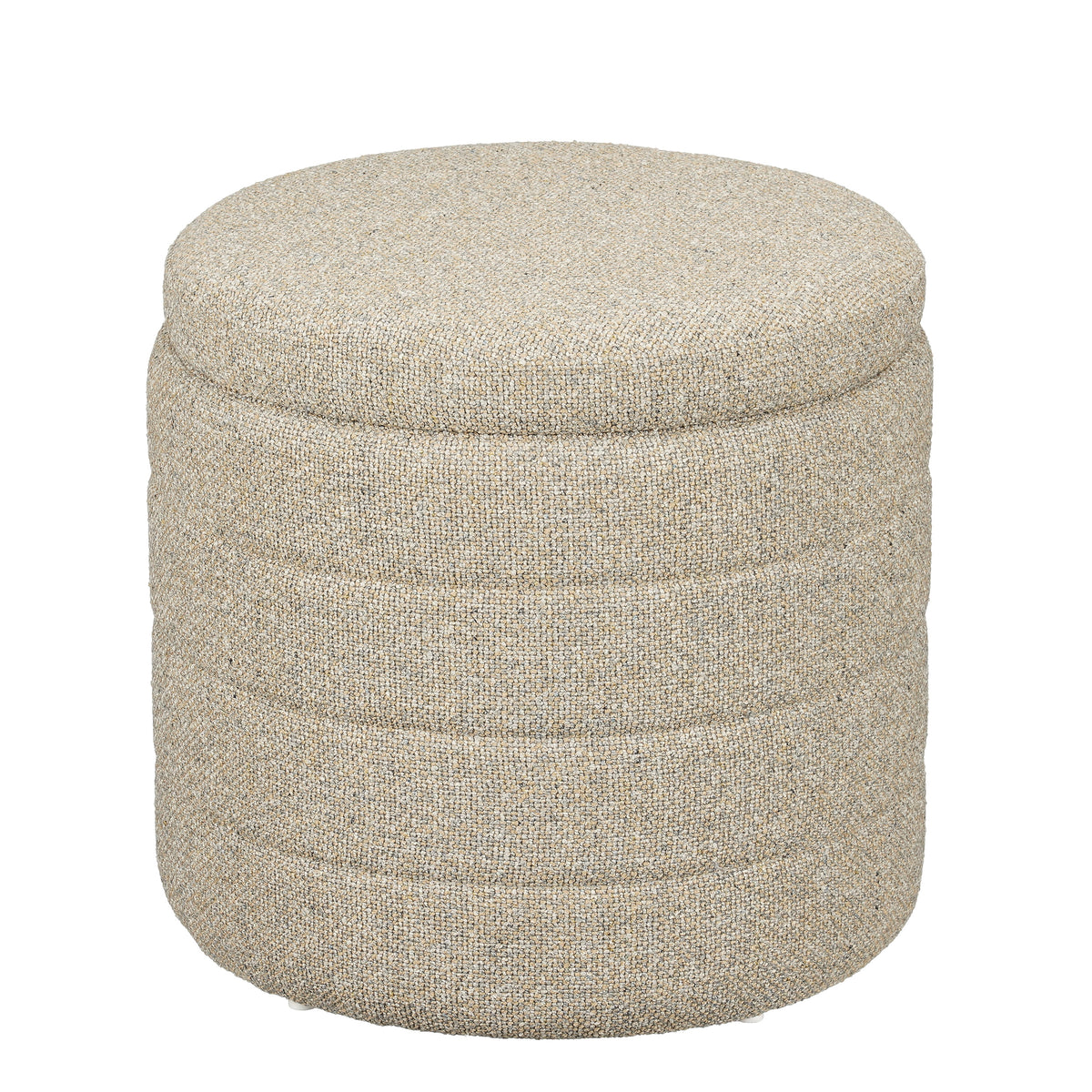 Mica Decorations Poef met Opbergruimte - H41 x Ø42 cm - Beige