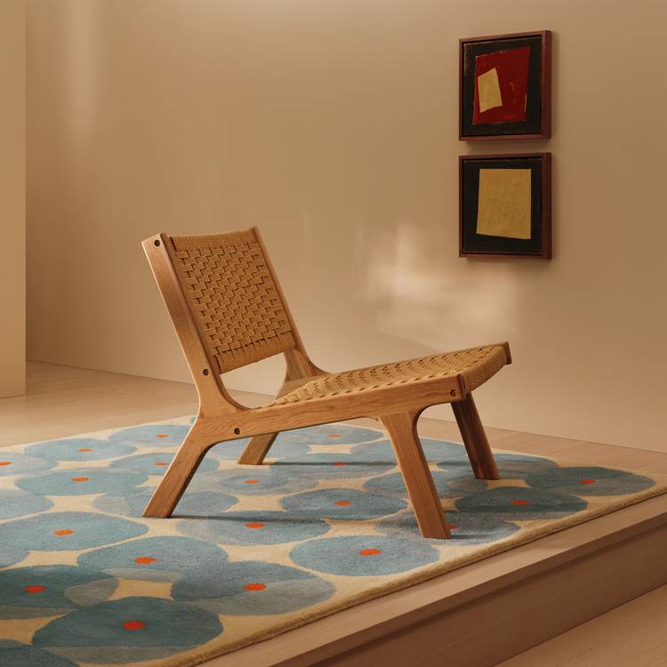 Habitat Faro Woven Paper Rope and Oak Accent Chair - Natural