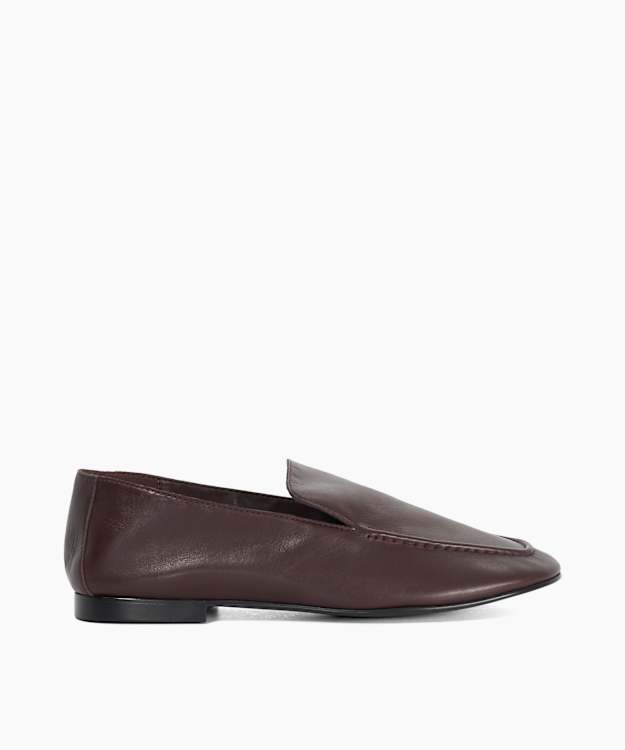 Gurl Burgundy - Leather Slip-On Loafers