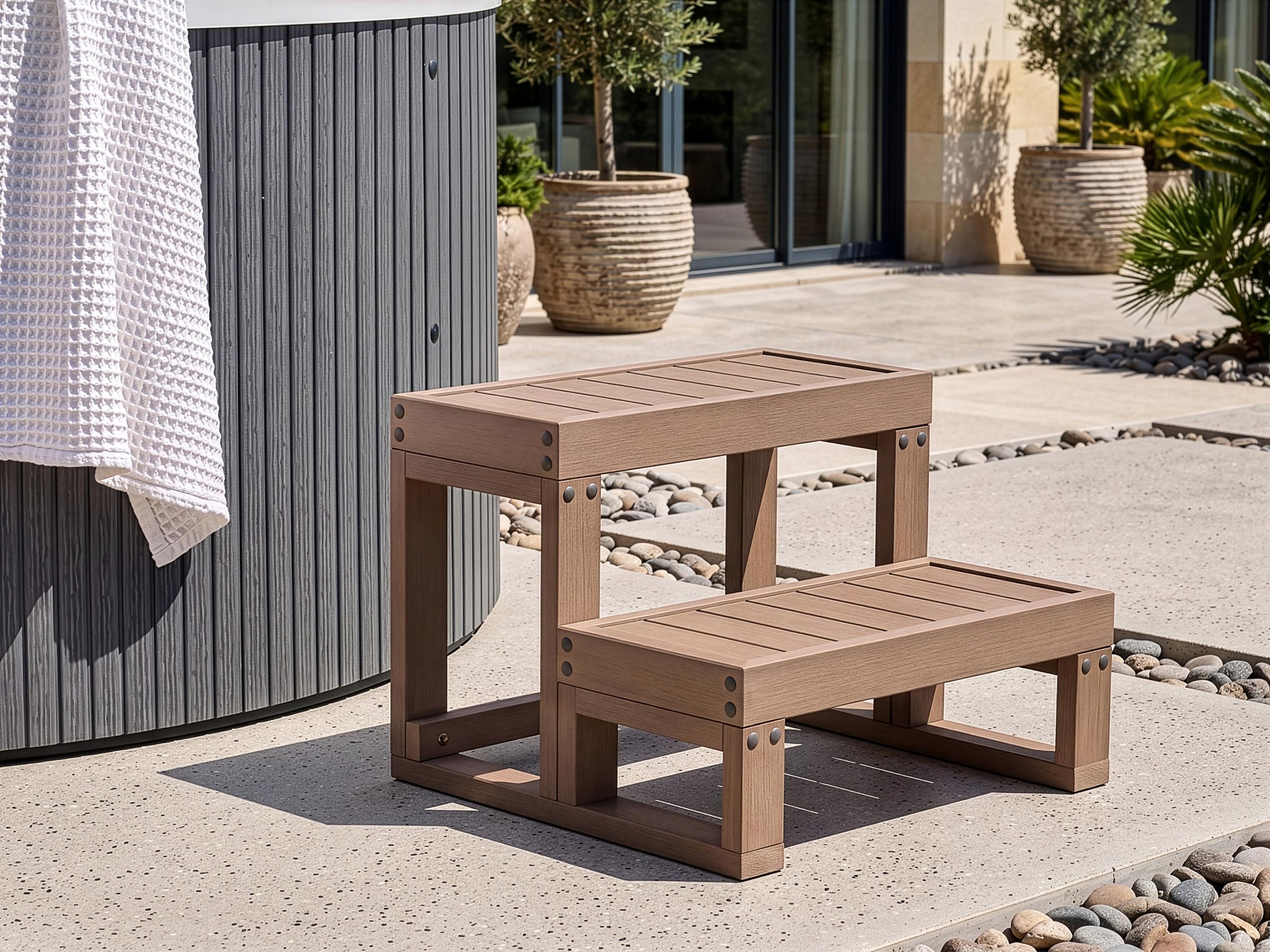 Hot Tub Steps LIMAY Brown