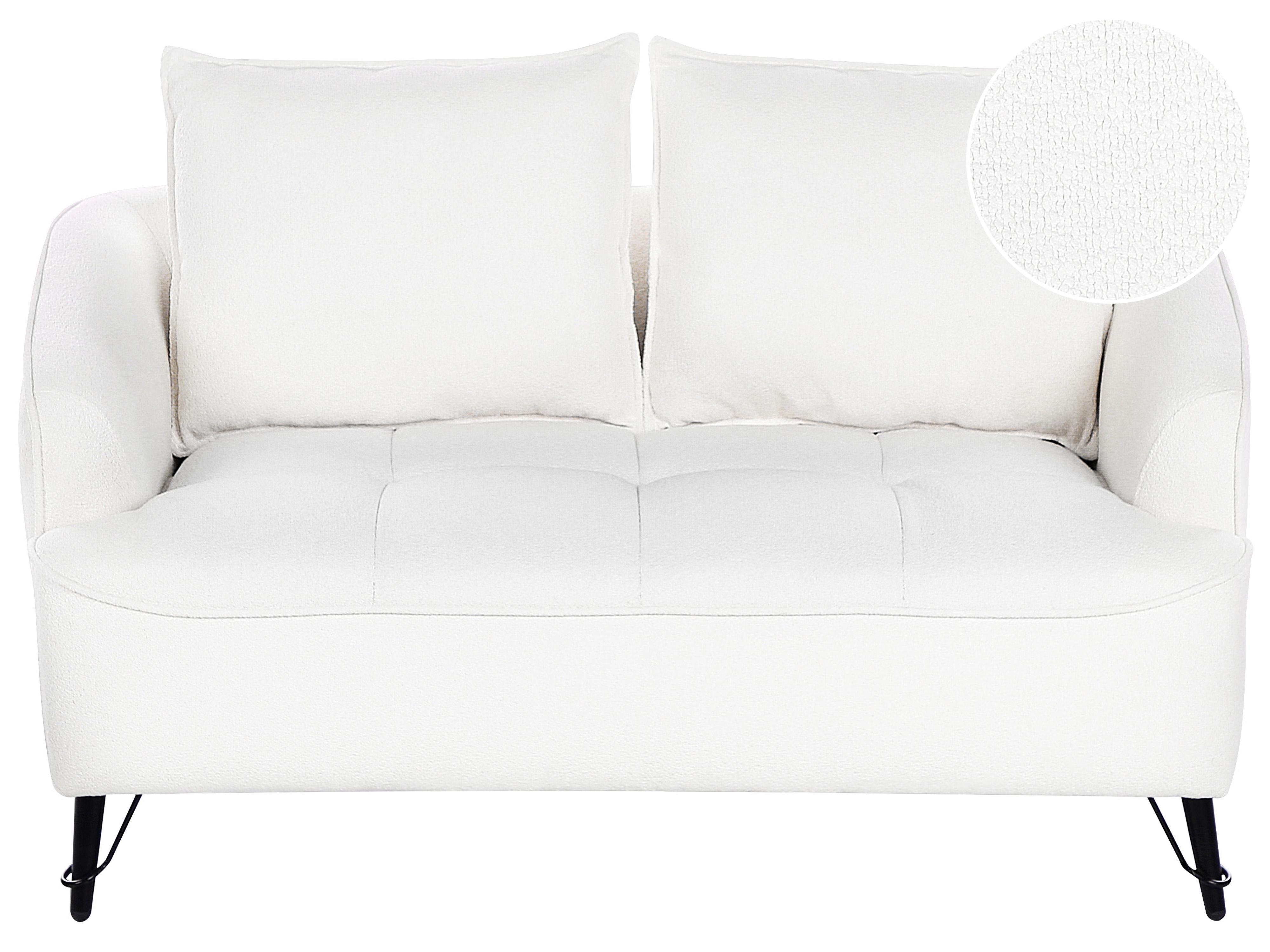 Sofa 2 Seater HOBRO Boucle White