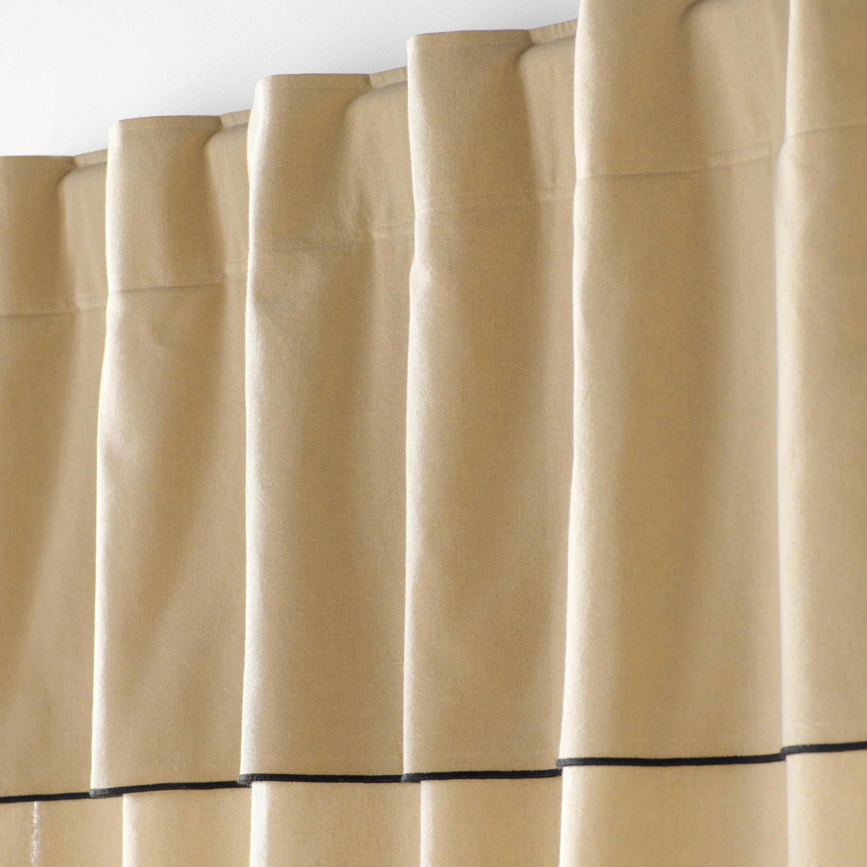 - Rideau voilage surfilé passants cachés coton beige 140x240 cm