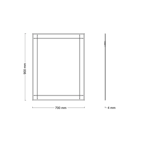 Spiegel, »Karo«, LxB: 70x90 cm, Rillenschliff
