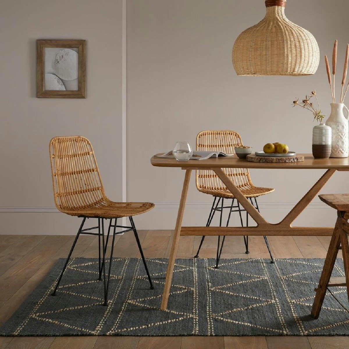 SHAD - Tapis moderne en jute bleu gris 120x160 cm