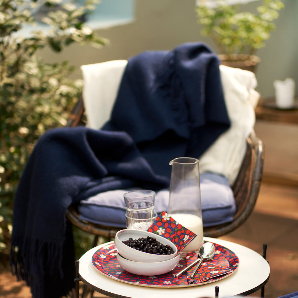 Klippan 100% wollen deken - Gotland - navy- 130x200cm