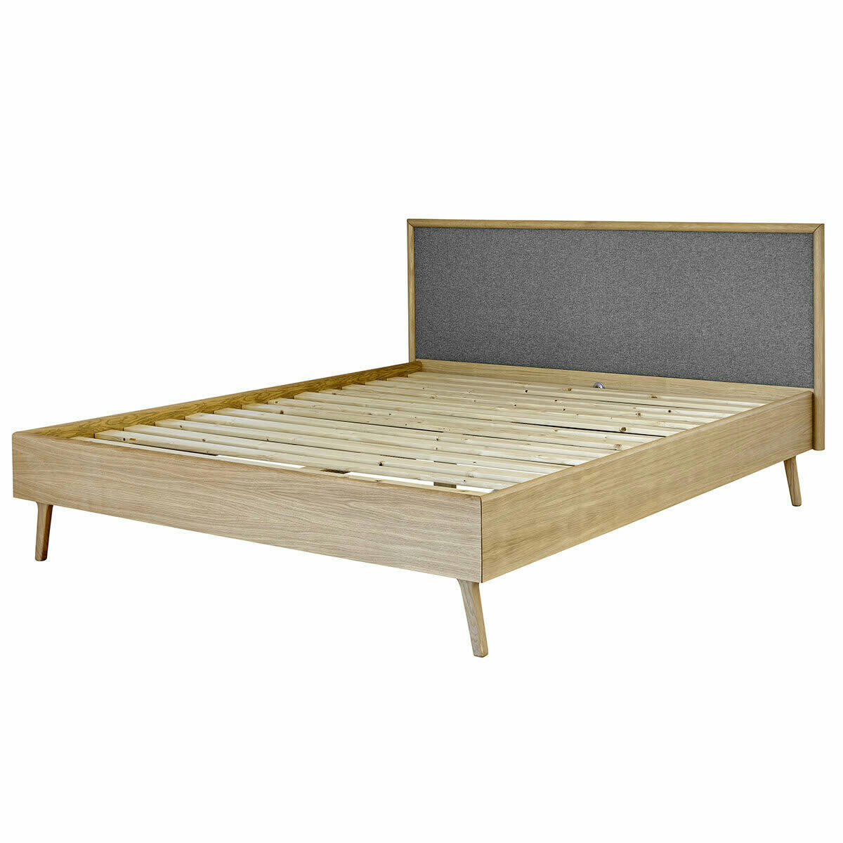 HOLDA - Pack lit avec matelas 160x200 cm bois massif gris et bois