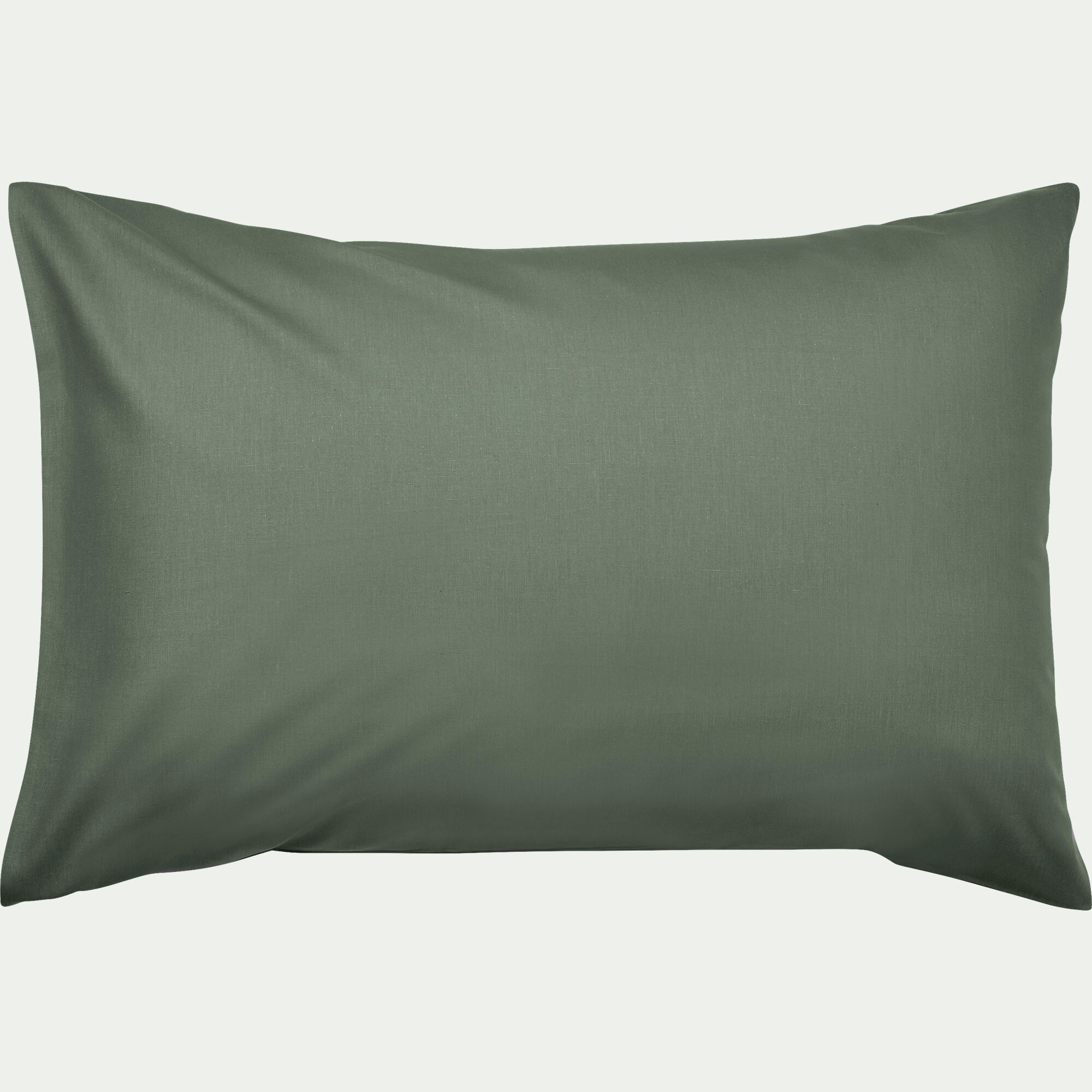 EOLI - Lot de 2 taies d'oreiller en coton 50x70cm - vert cèdre