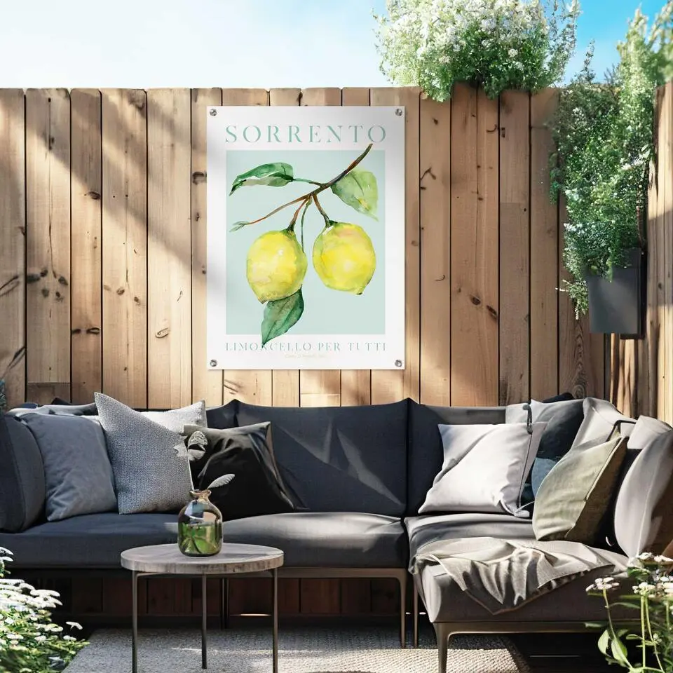 Tuinposter Lemon Portrait - 80 x 60 - Geel