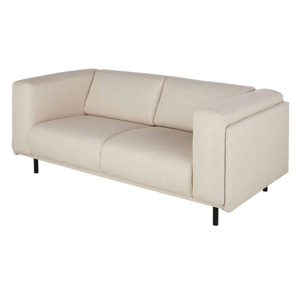 Nemo - Canapé 2/3 places en polyester recyclé beige