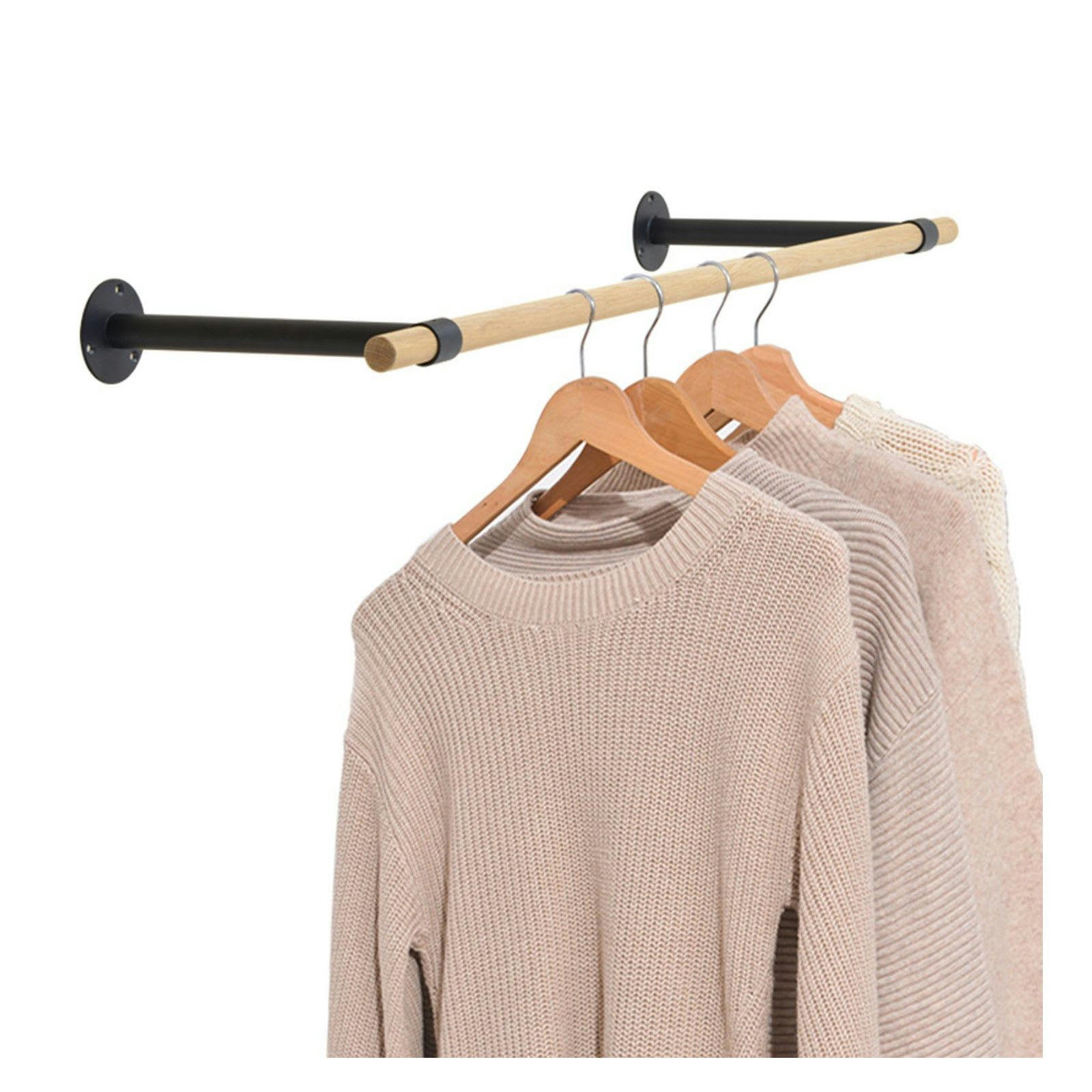 LOLA - Penderie murale bois et métal L100 cm Noir