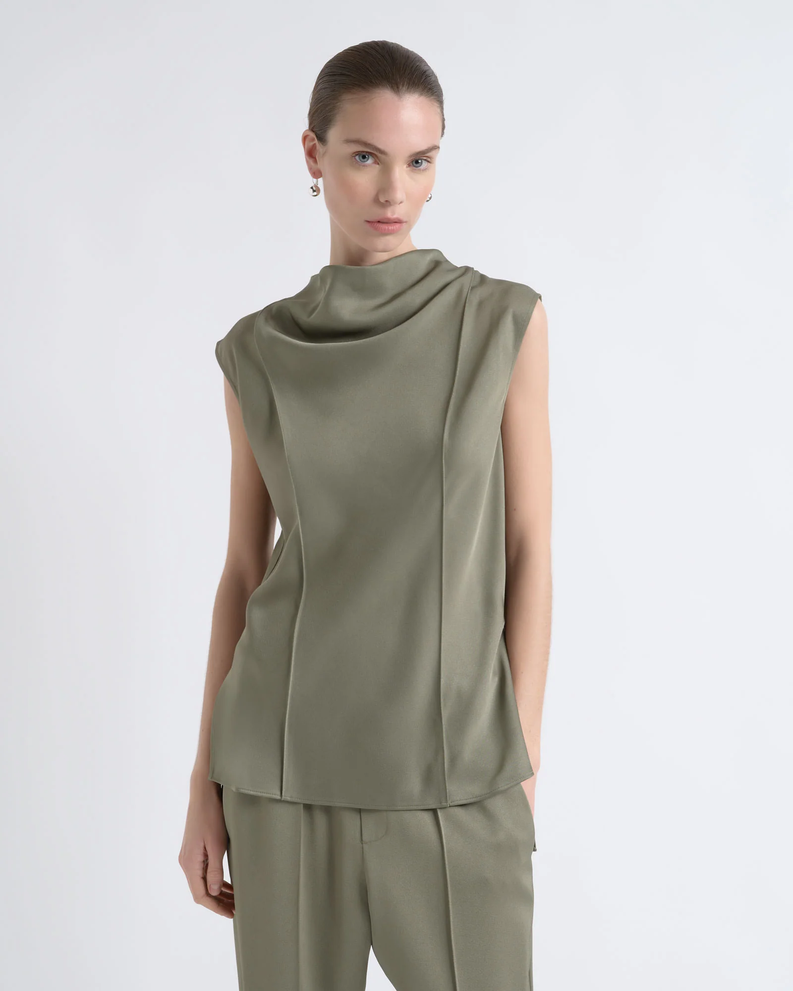 Satin Pin Tuck Top