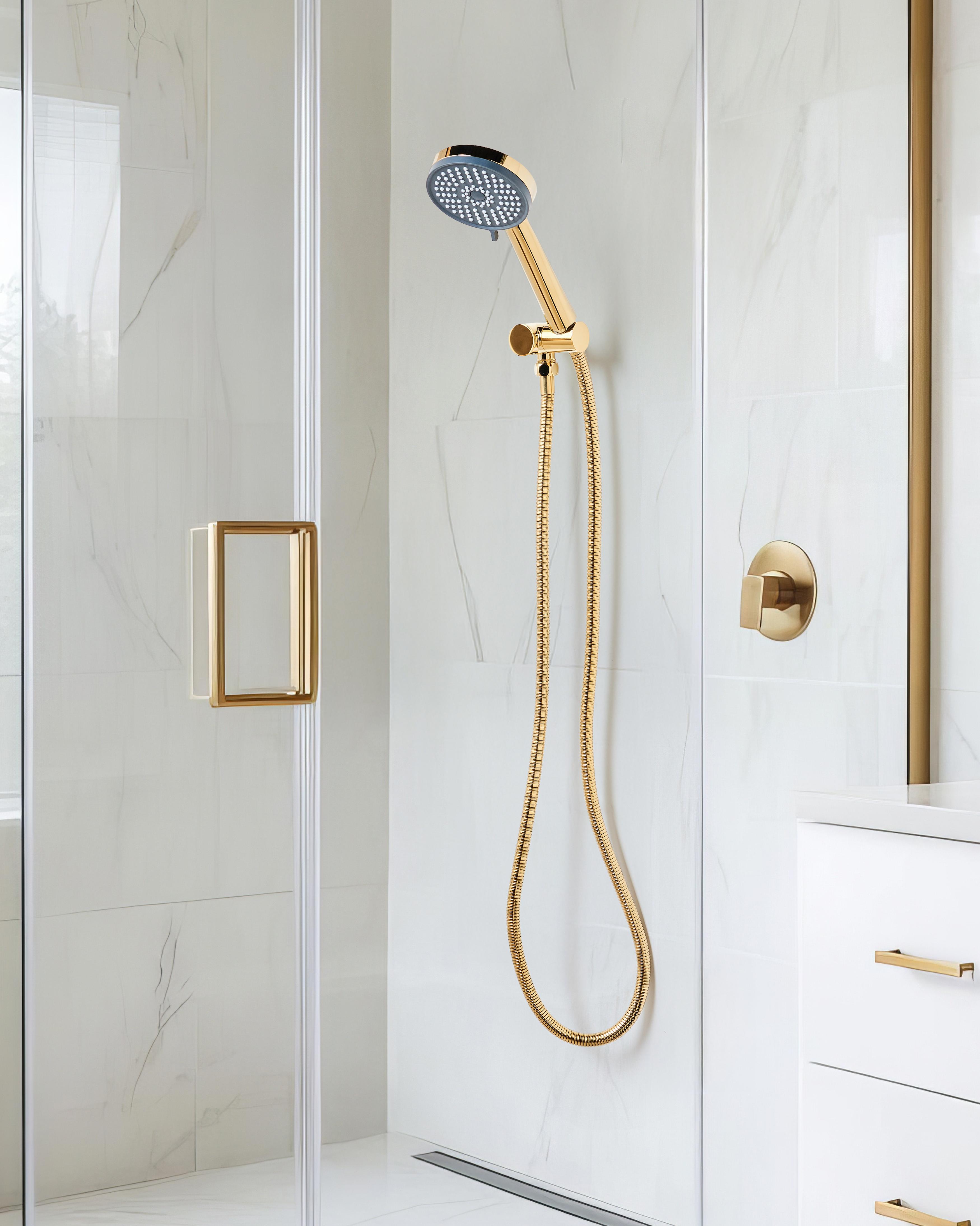 Shower Head and Hose Kit SURIPA 3-function Gold