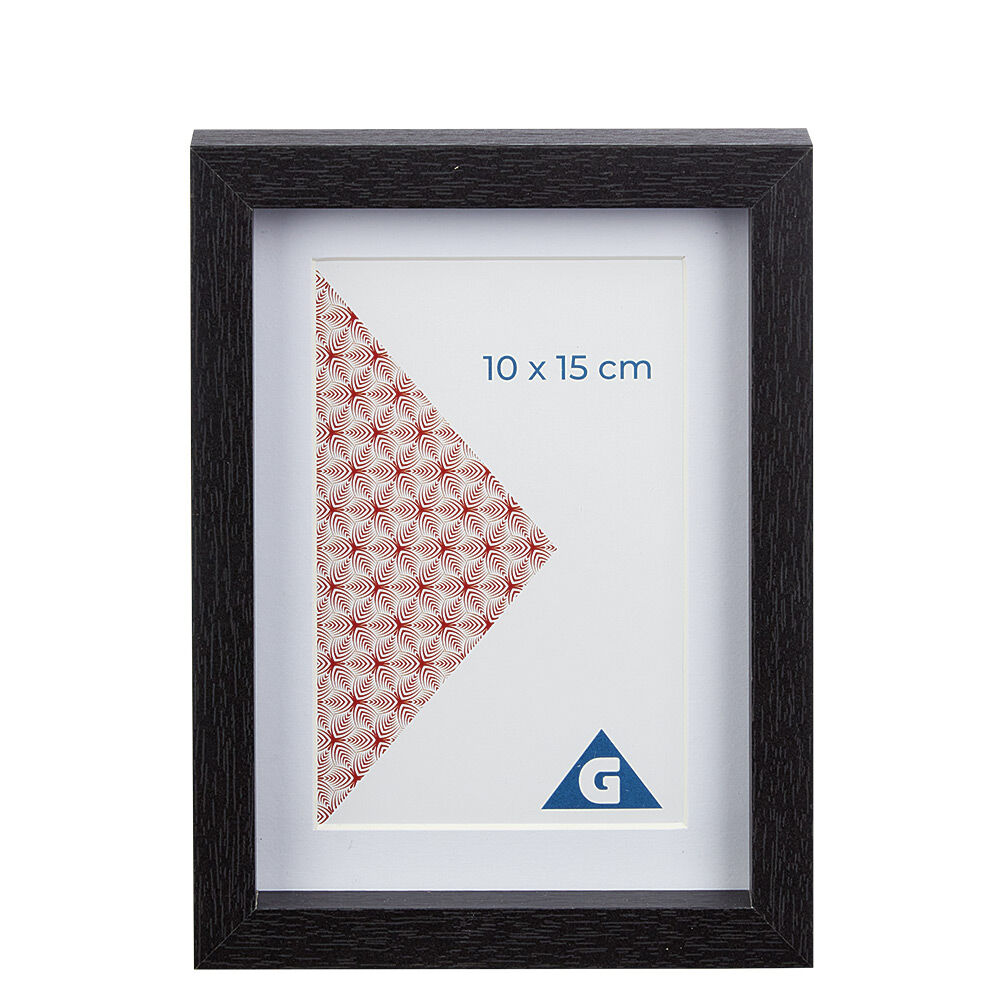 Cadre photo bois noir 15x20cm pour photo 10x15cm