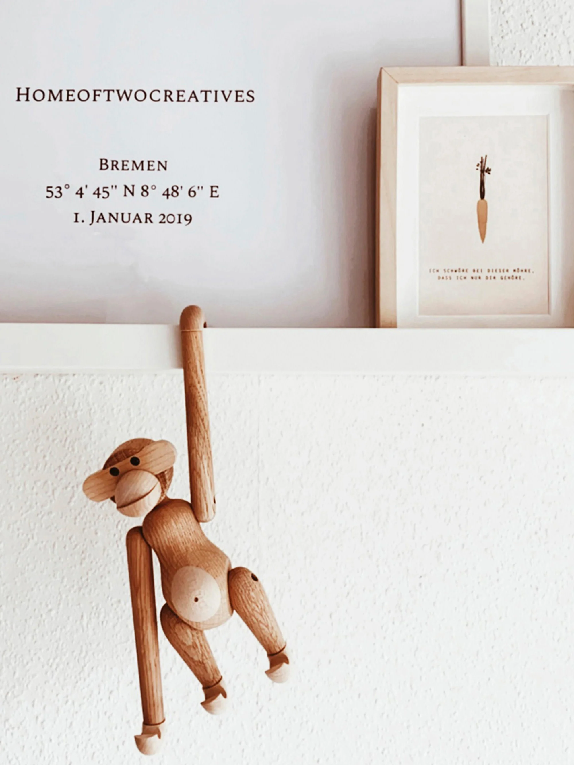 Handgefertigtes Deko-Objekt Monkey aus Teakholz, H 10 cm