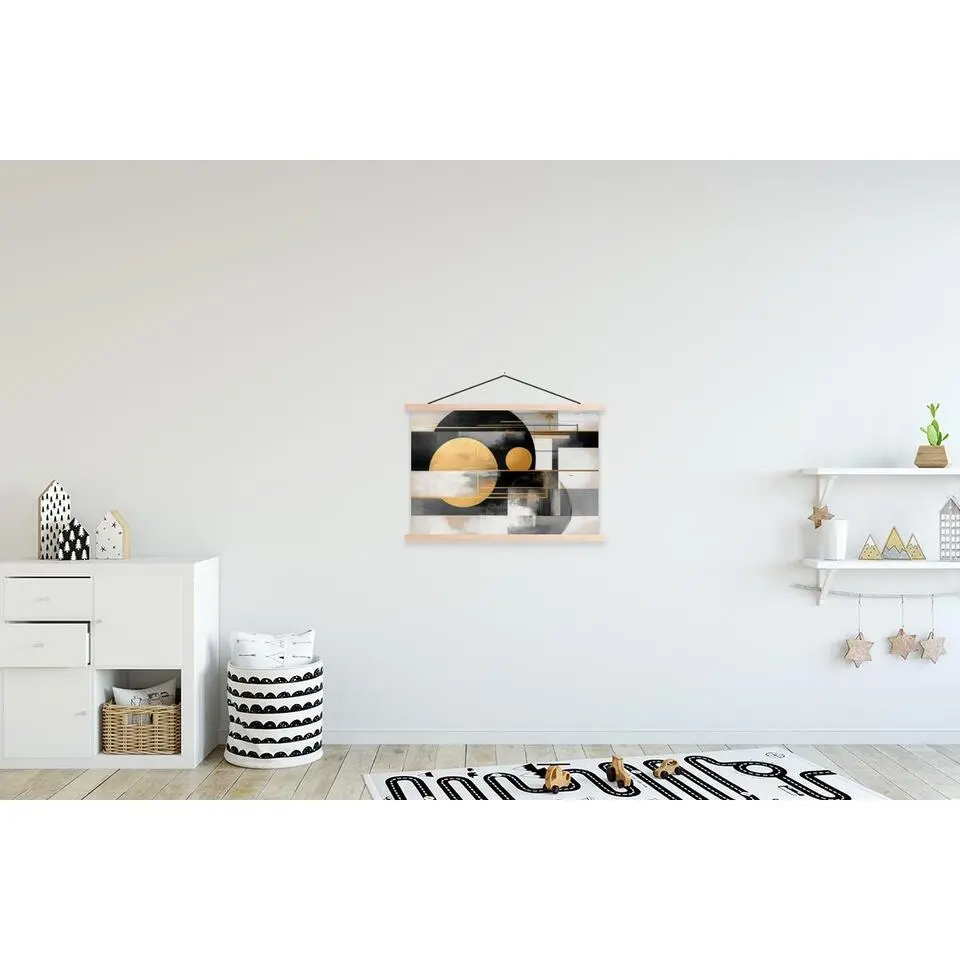 MuchoWow - Schoolplaat/ wandhanger - Abstract - Goud - Zilver - Vormen