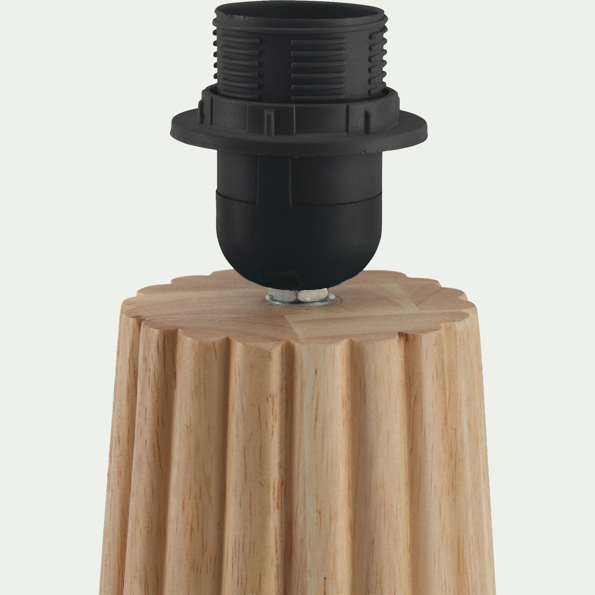 LAGIA - Pied de lampe électrifié en hévéa H38cm - bois clair