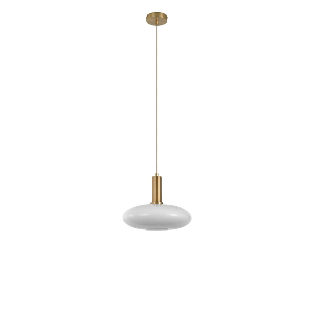 CHELSEA - Suspension elipse en verre blanc