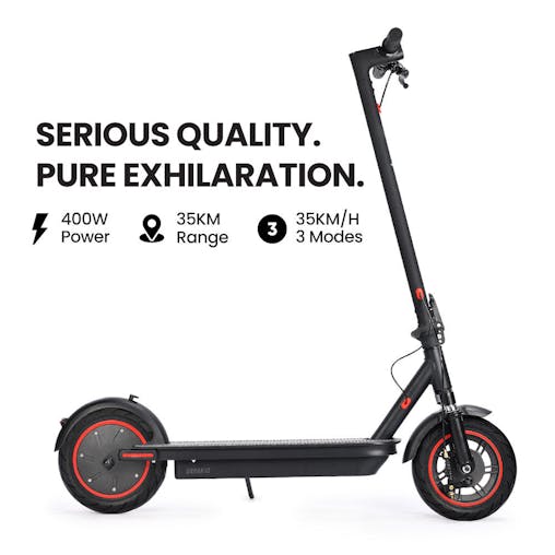 NNEMB Urban 10 Electric Scooter, 35km/h, Suspension, 35km Range, 10-Inch Wheels, Brushless Motor, Free APP, Motorised Commuter eScooter for Adults, Black