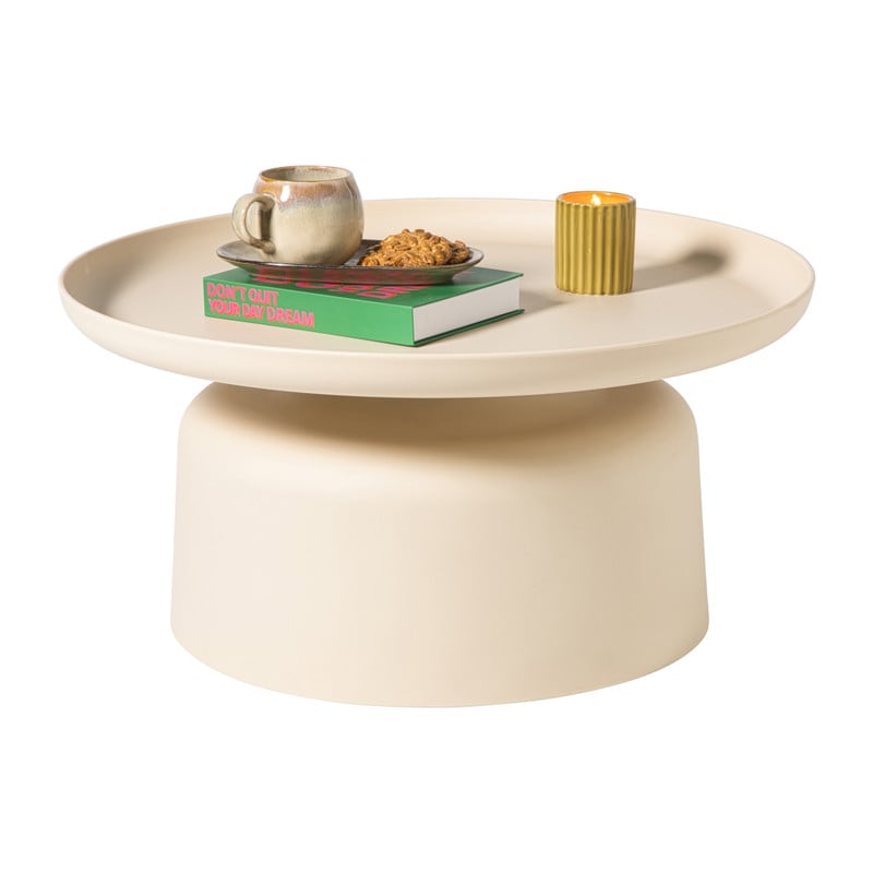 Bijzettafel Firenze laag - beige - &Oslash;72x35 cm