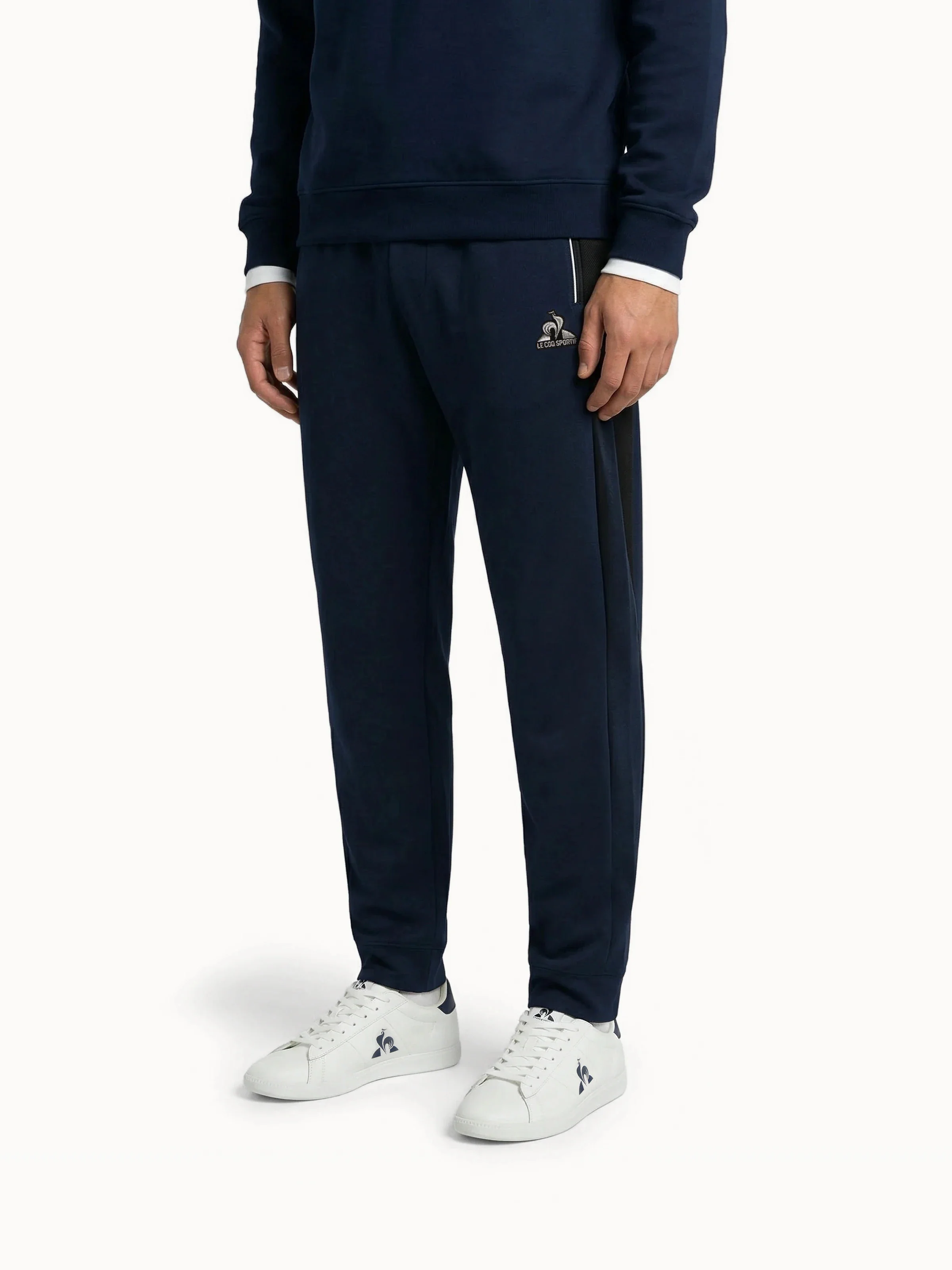 Pantalon Coq d'argent en jersey double effet piqué et détails texturés
