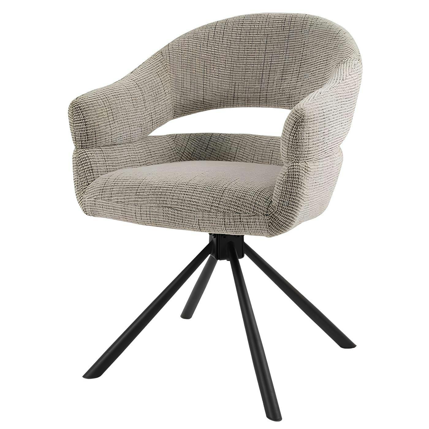 Fauteuil de table pivotant taupe à dos ouvert (lot de 2) IENA