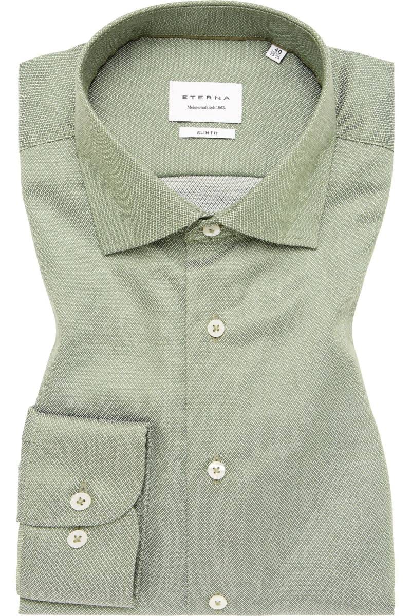 ETERNA Slim Fit Hemd dunkelgrün, Strukturiert