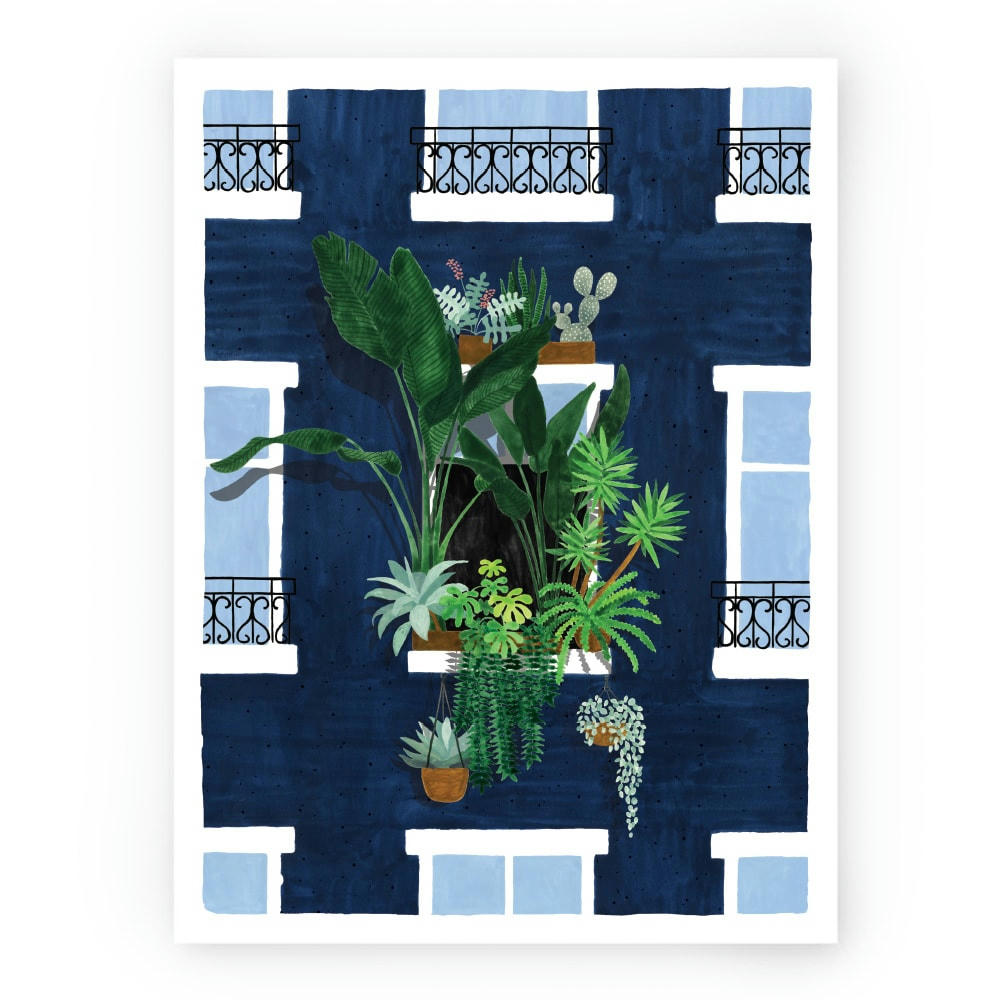 - Affiche illustrée motif Balcon 30x40 cm