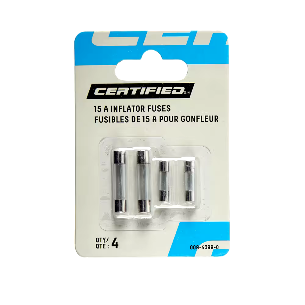 Certified 15 A Universal Inflator Fuses, 4-pk