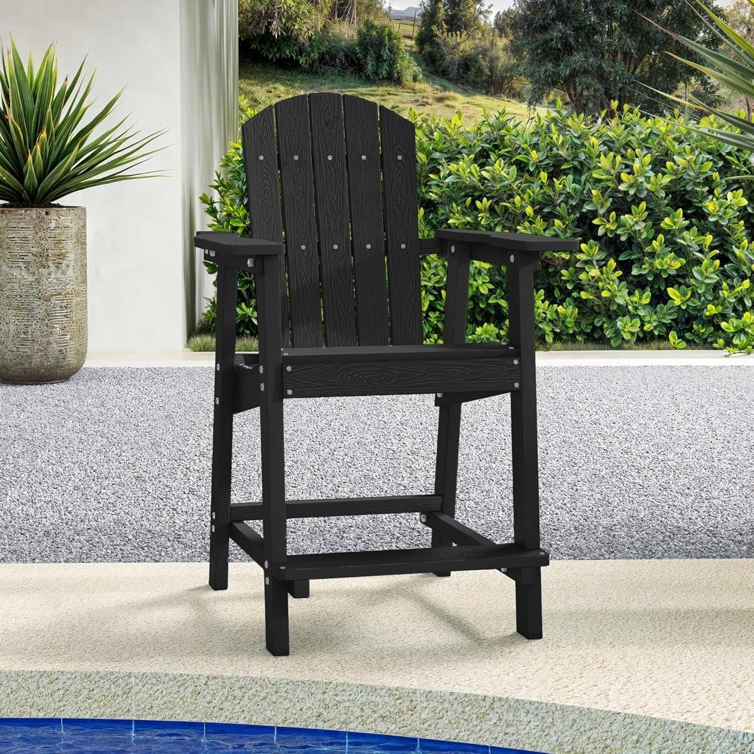 Moasis All Weather HIPS Outdoor Bar Height 49 Tall Adirondack Chair