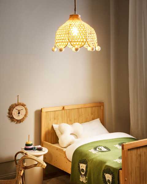 Rattanowa lampa wisząca naturalna