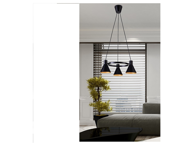 Lampa wisząca More 3-punktowa metalowa czarna