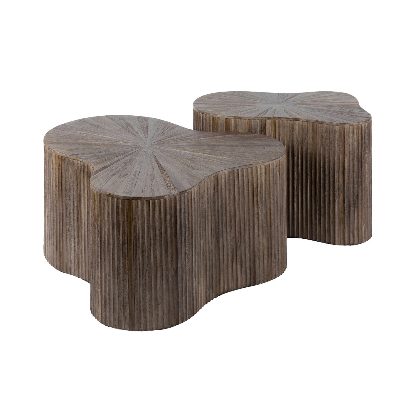 Giga Meubel Salontafel Maya - Donkerbruin Hout - Set van 2 - 77x60x38cm