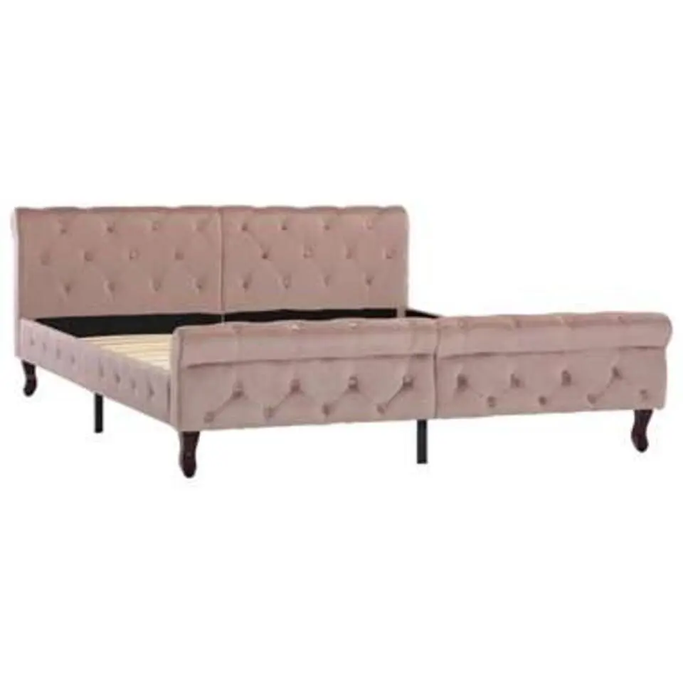 vidaXL - Tweepersoonbed - Roze - Fluweel - 160x200 cm