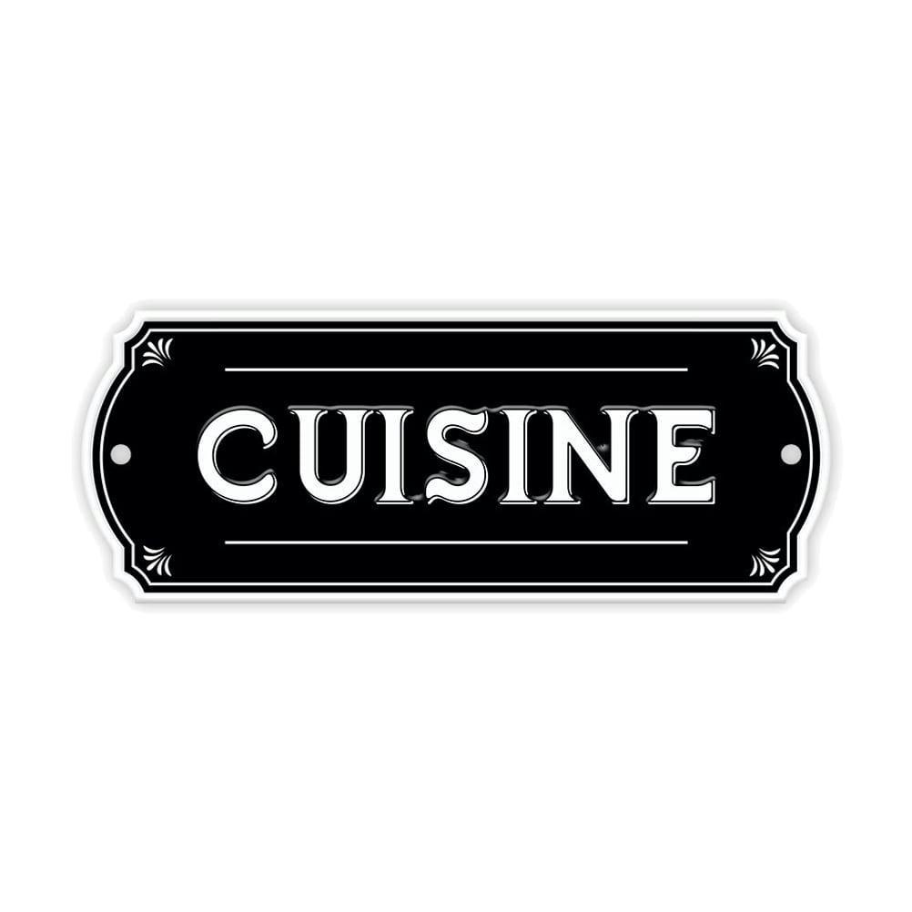 CUISINE - Plaque de porte cuisine en métal 19x7,5cm