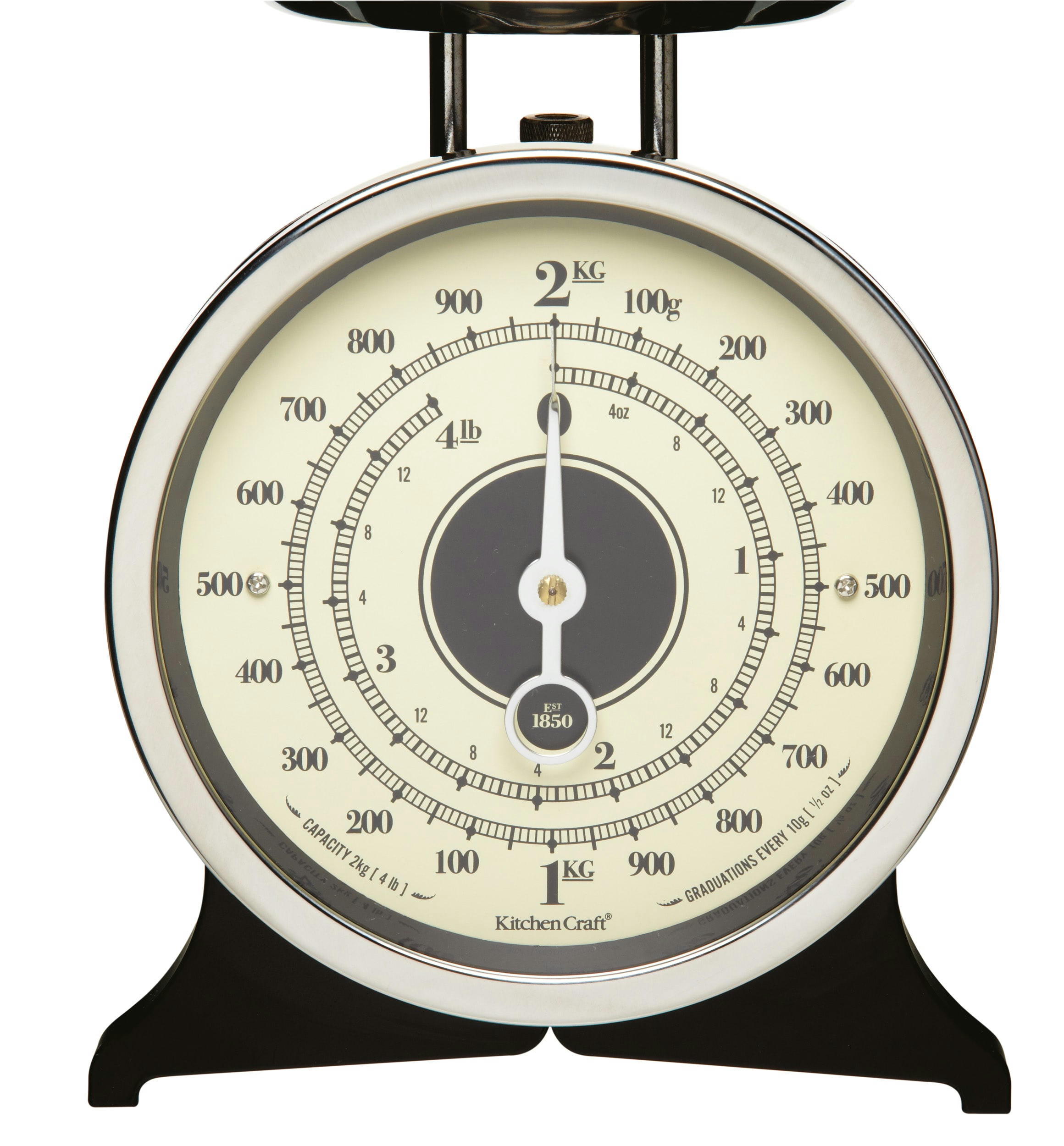 - Balance de cuisine mécanique vintage acier inoxydable noire