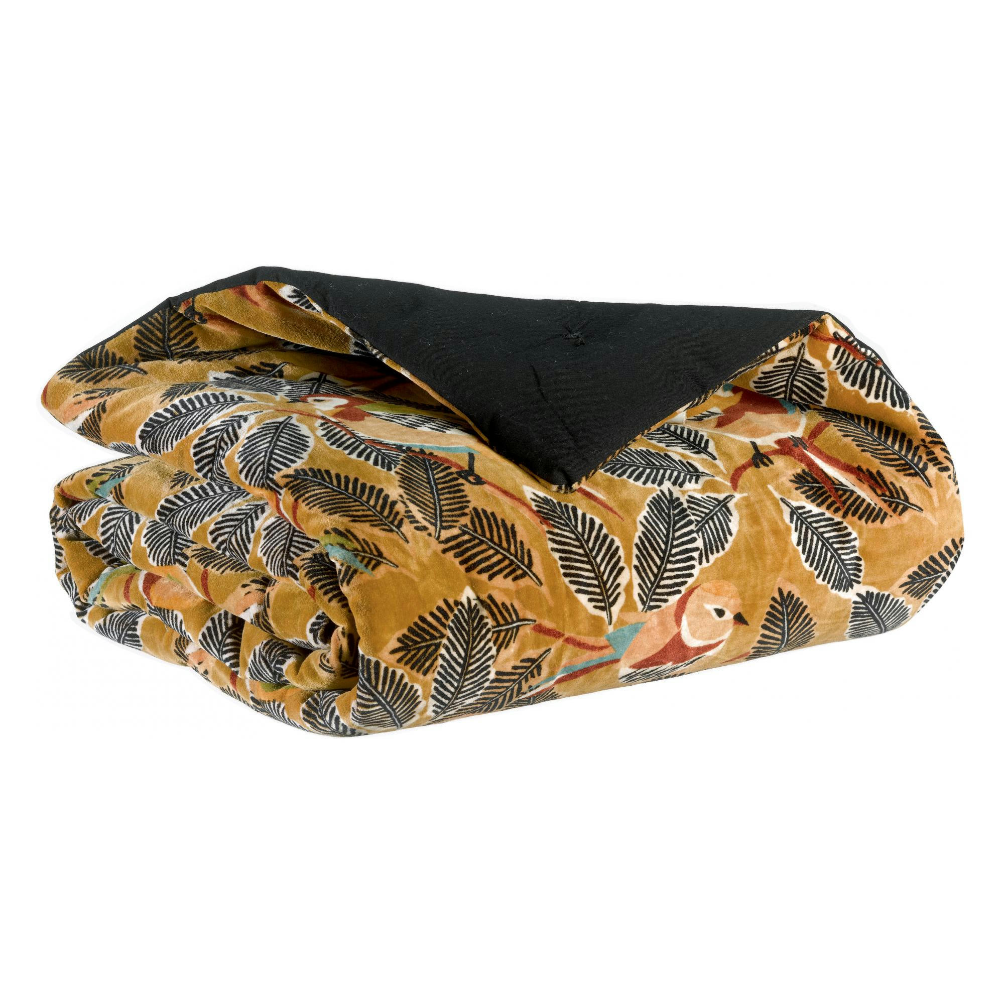 ZAZU VELOURS - Plaid  en coton gold 135 x 200