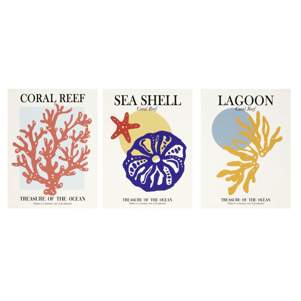 Affiche décorative x3 thème bord de mer 30x40cm (4 modèles)