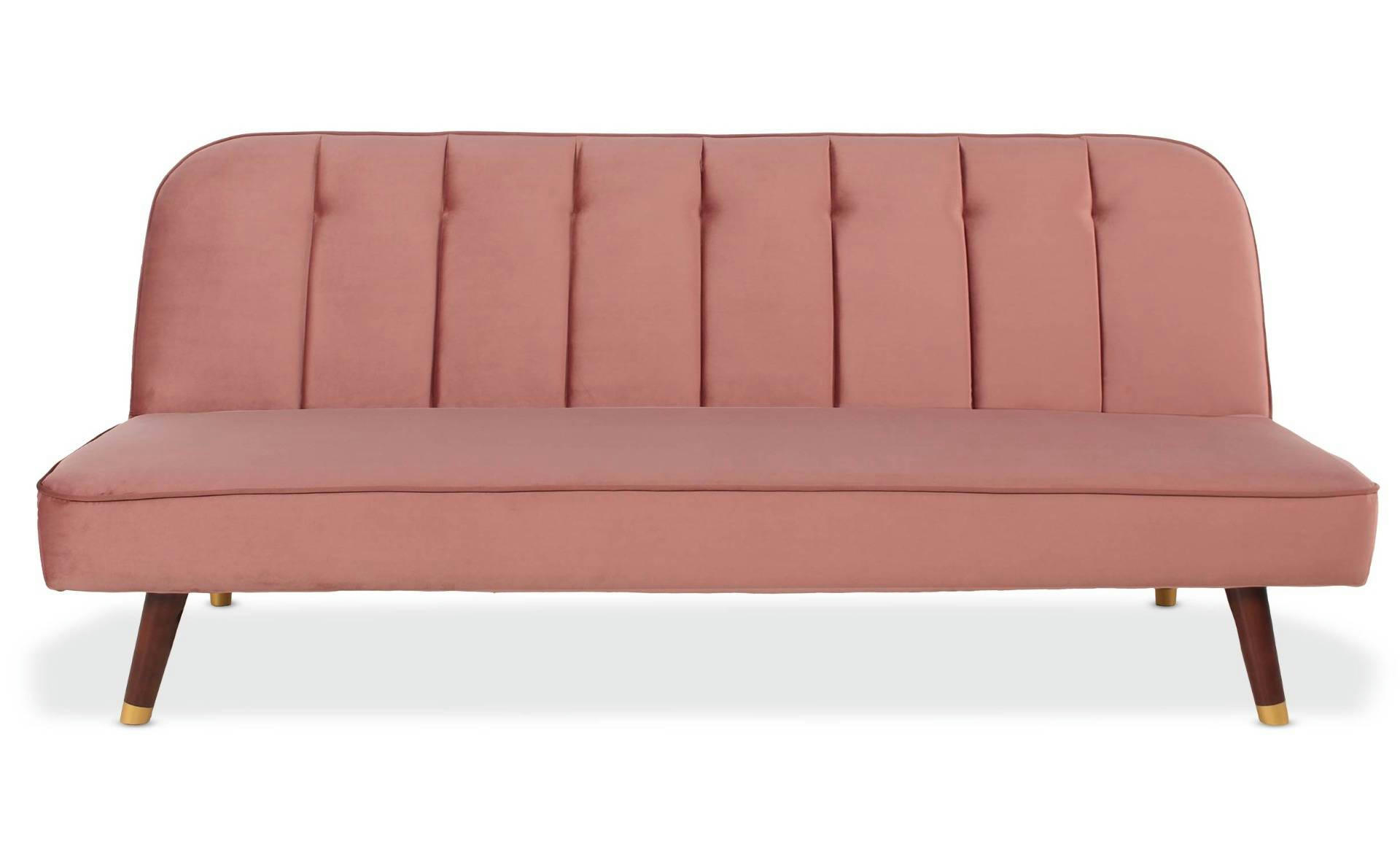 OLYMPIA - Canapé convertible clic-clac velours rose