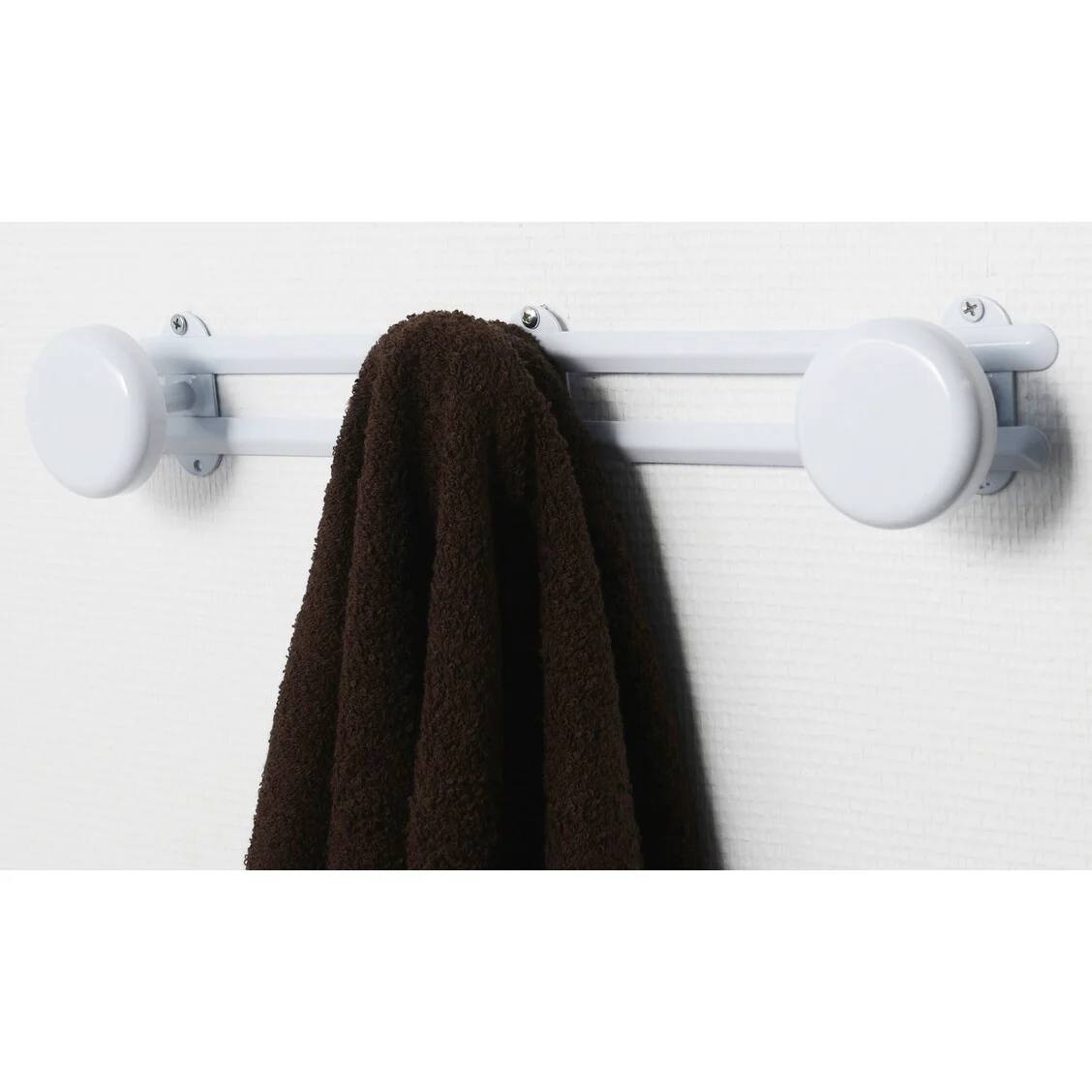 Wall Mounted Coat and Hat 3 Hooks Rail/Rack White or Chrome - 17 L x 2.7 D x 2.8 H