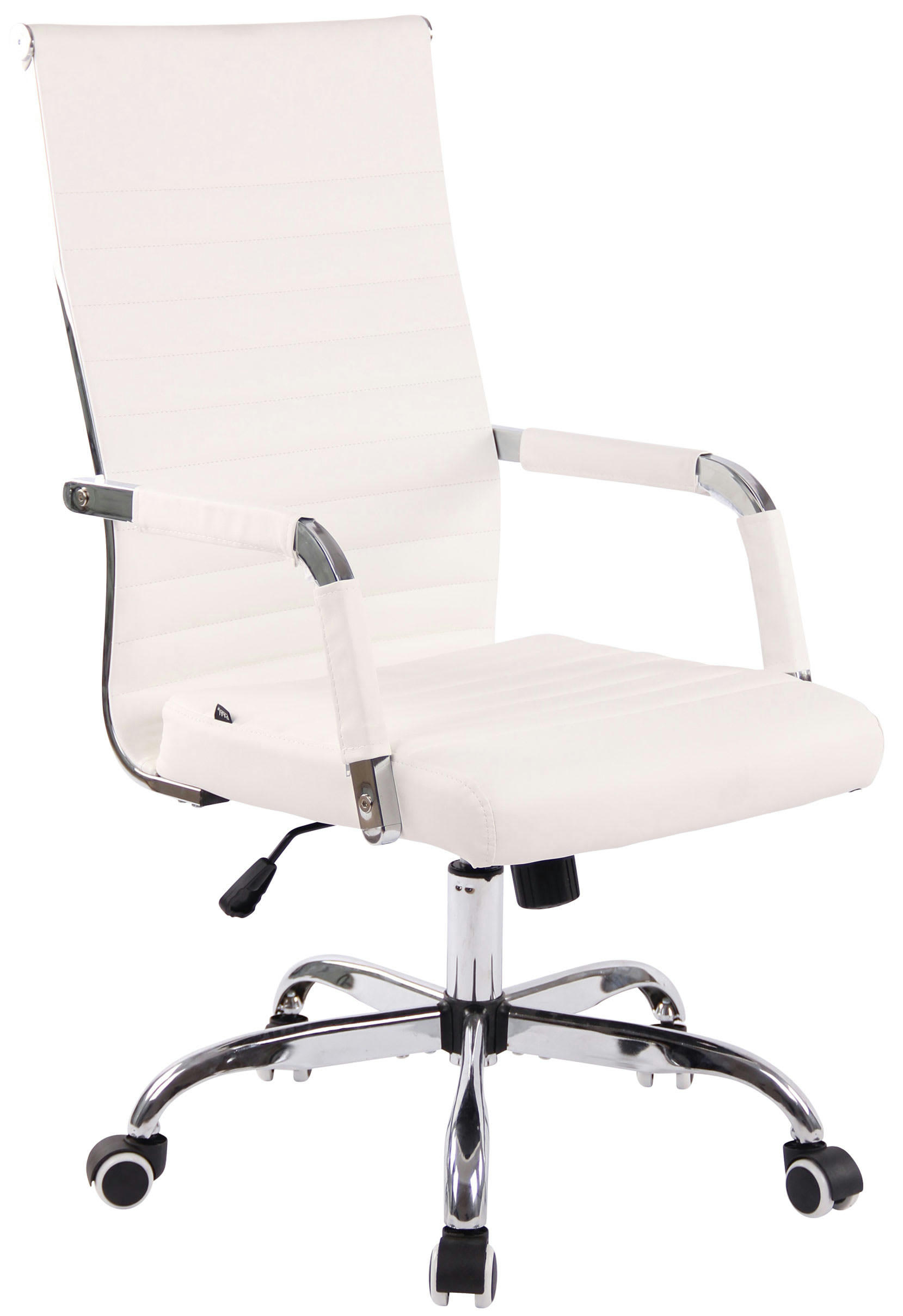 AMADORA - Chaise de bureau réglable pivotante en similicuir Blanc