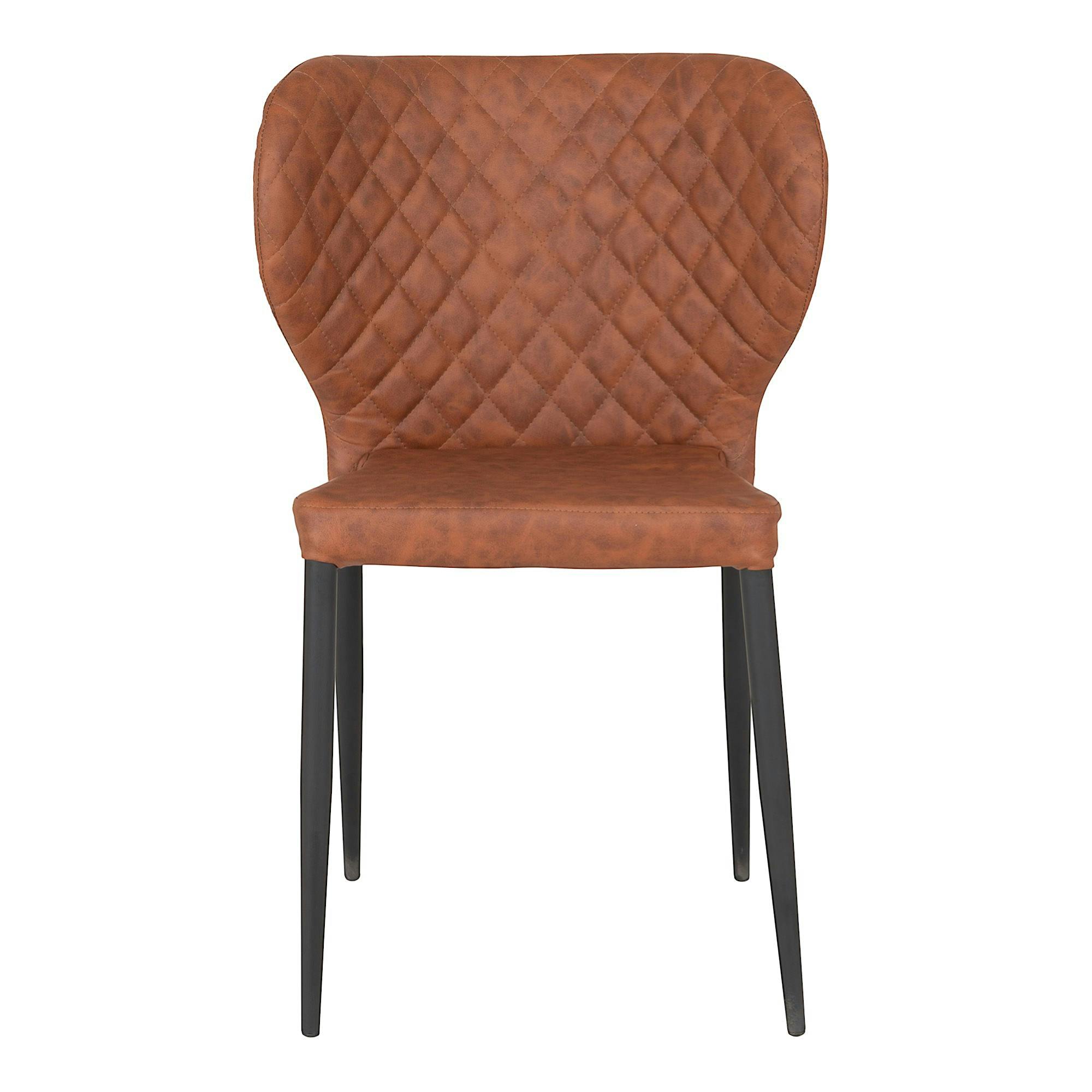 Chaise marron vintage à surpiqûres (lot de 2) TORANO