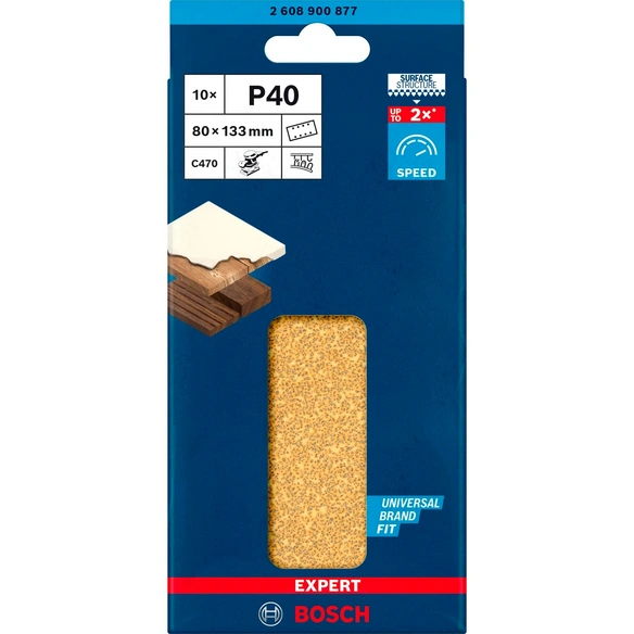 Schleifpapier, »C470 Expert«, 80x133 mm, K40, 10 Stück