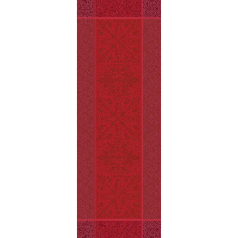 CASSANDRE GRENAT - Chemin de table antitache déperlant pur coton bordeaux 52X147