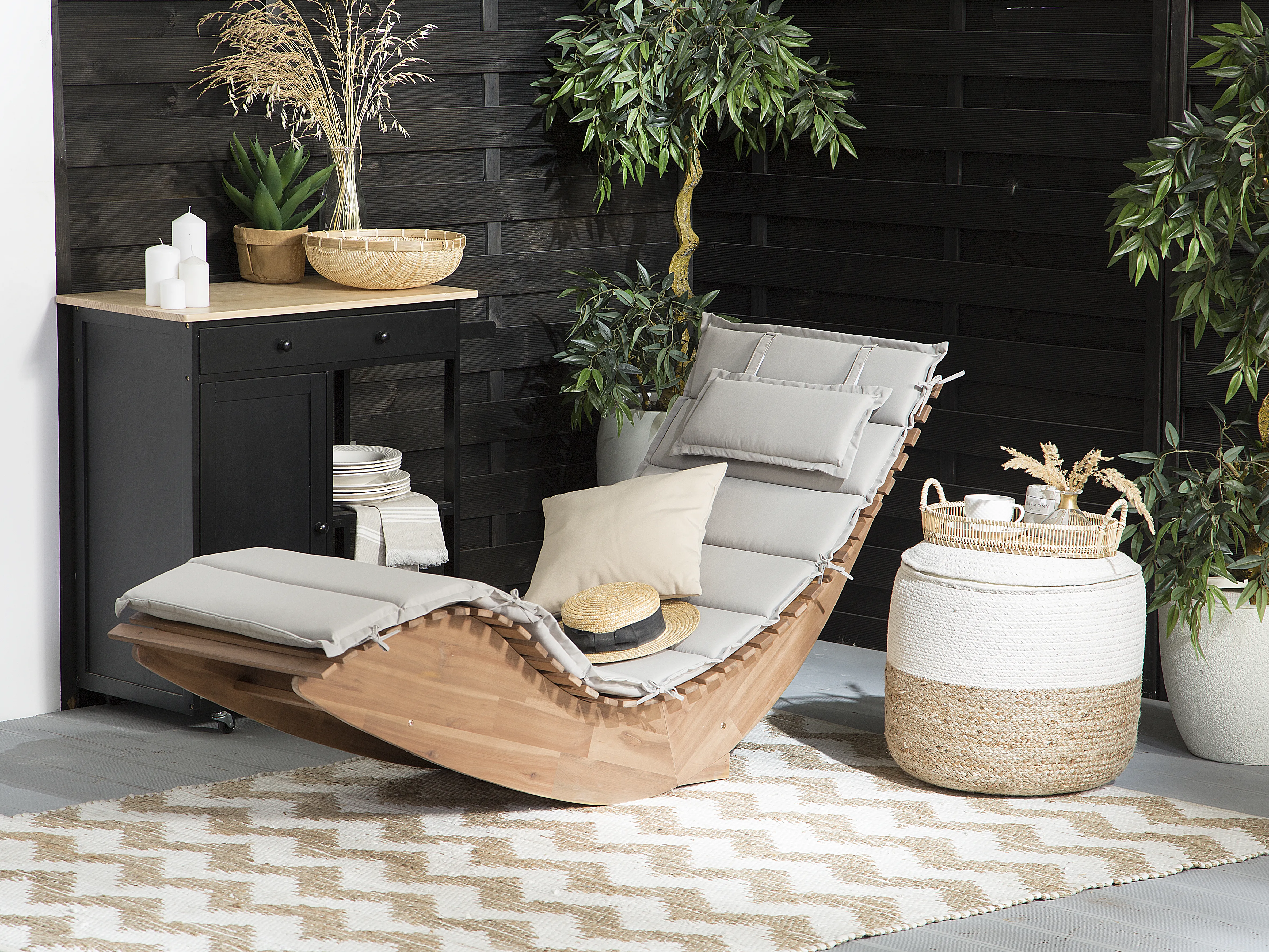 Sun Lounger Pad Cushion BRESCIA Taupe