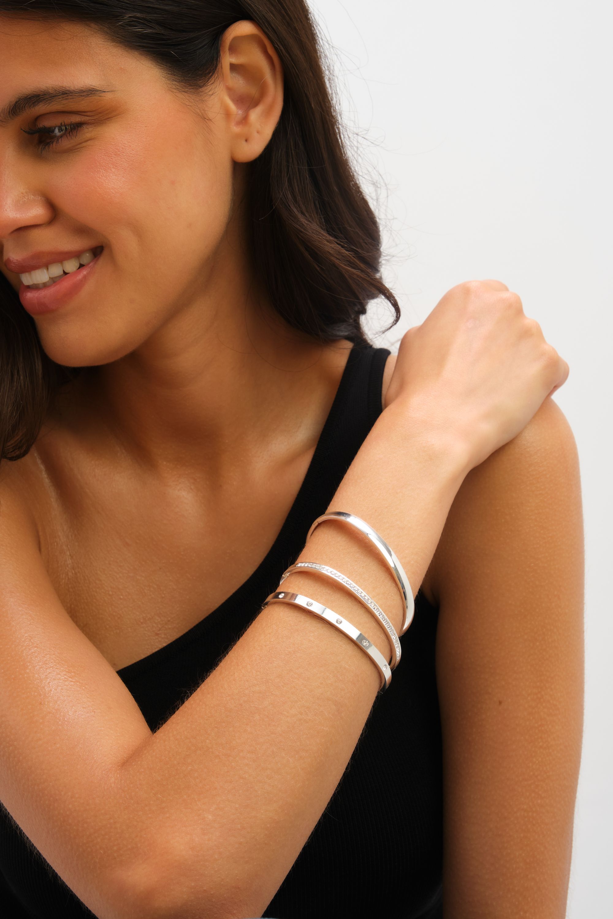 Jon Richard Waterproof Platinum Plated Polished Bangle
