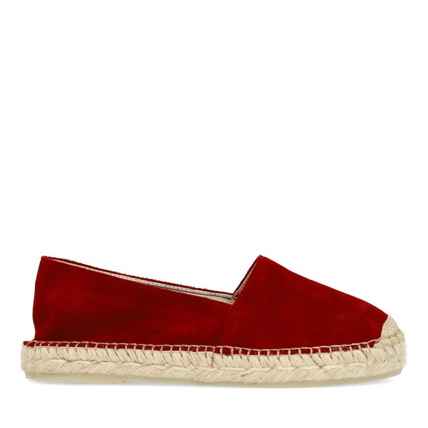 Manfield Bordeaux rode suède espadrilles