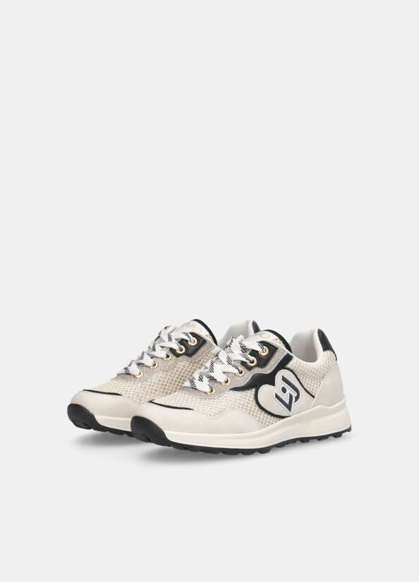 Sneakers in glitter mesh