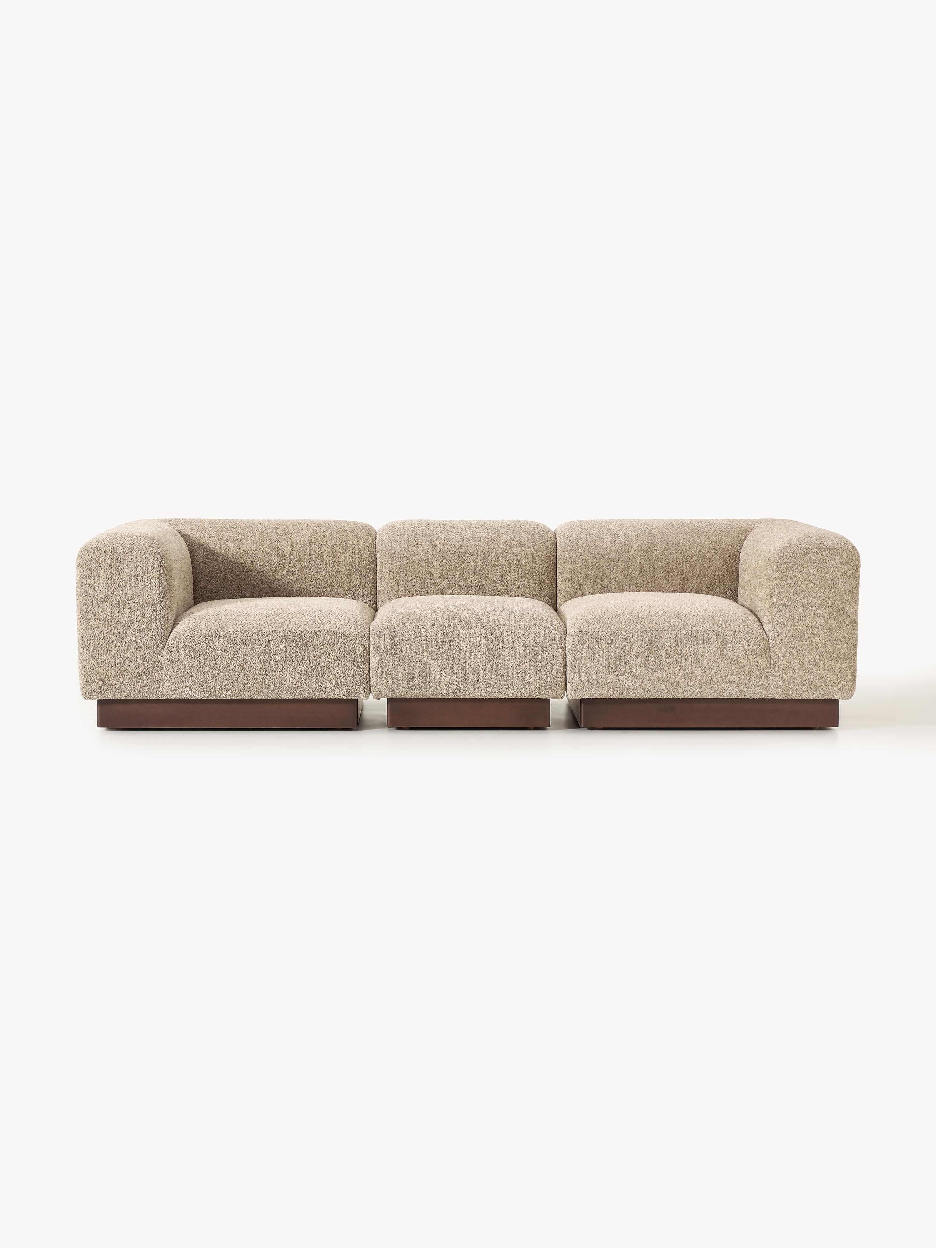 Modulares Sofa Natalie (3-Sitzer) aus Teddy-Bouclé