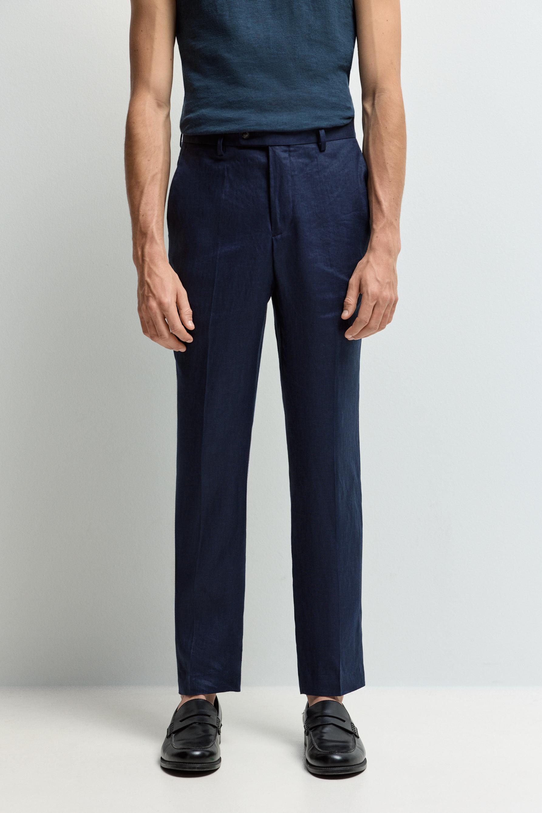 Pantalón traje 100% lino