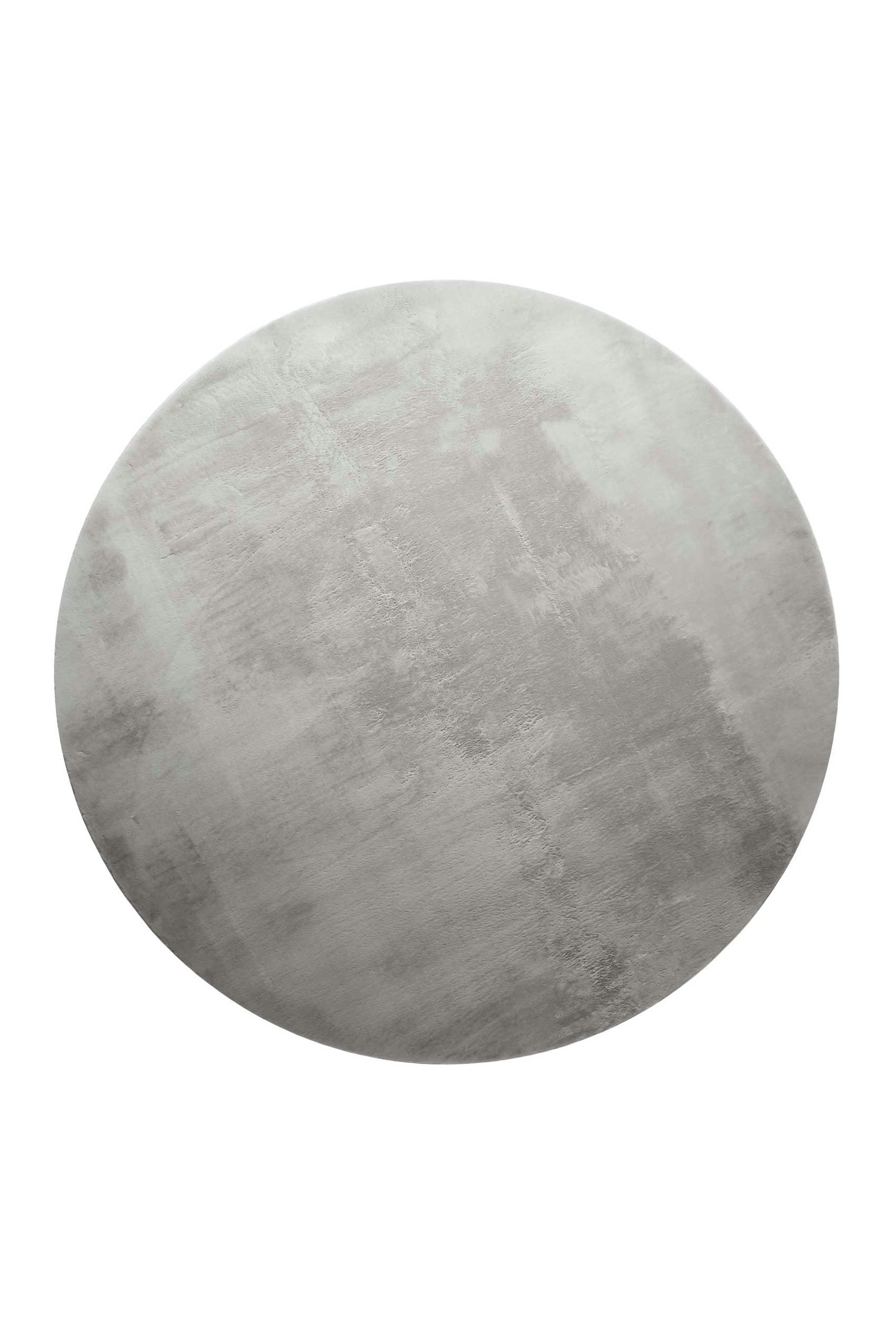 VILLA ROSSO - Tapis rond tufté mèches rases (15 mm) gris clair 120 D